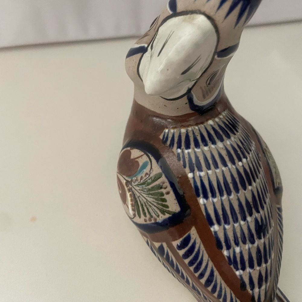 Vintage 1970 Tonalá Mexican pottery bird Singed By Mateo Tostado Folk Art - Picture 4 of 7